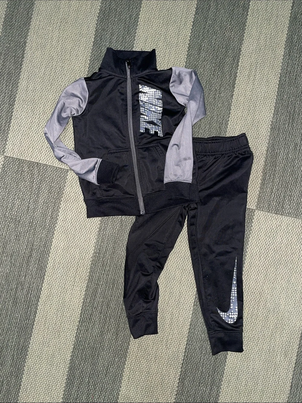 Nike Black and Gray Boys' Two-Piece Track Set